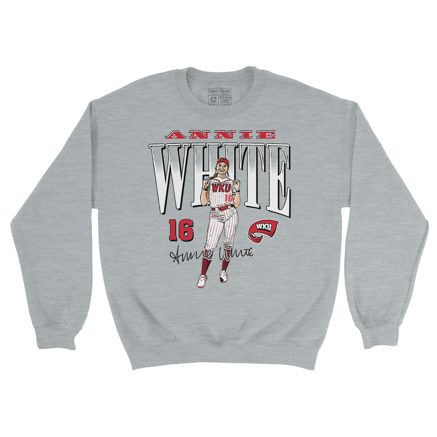 EXCLUSIVE RELEASE: Annie White Illustrated Sport Grey Crew