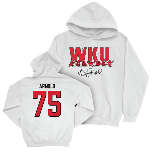 WKU Football White Big Red Signature Drop Hoodie  - Gabriel Arnold