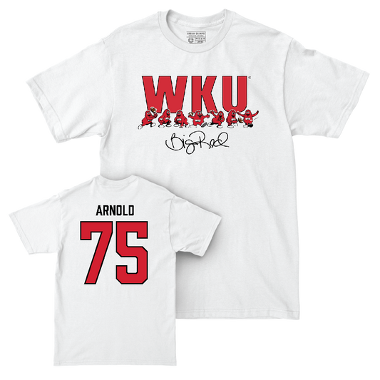 WKU Football White Big Red Signature Drop Comfort Colors Tee  - Gabriel Arnold