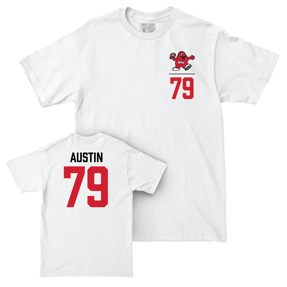 WKU Football White Big Red Comfort Colors Tee   - Blake Austin