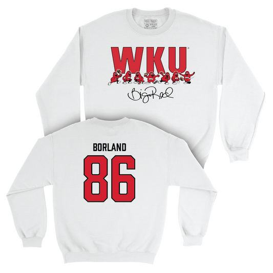 WKU Football White Big Red Signature Drop Crew - Trevor Borland | #86