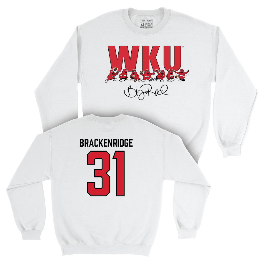 WKU Football White Big Red Signature Drop Crew - Anthony Brackenridge | #31