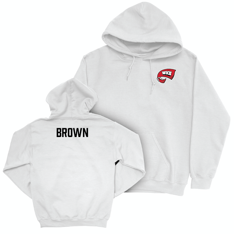 WKU Women's Dancing White Logo Hoodie  - Maci Brown