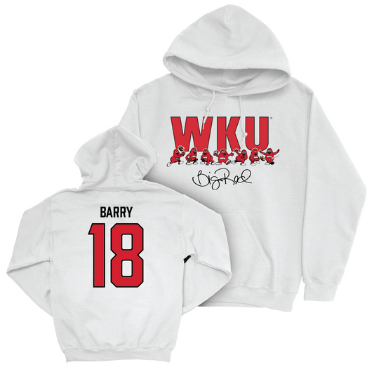 WKU Football White Big Red Signature Drop Hoodie - Moussa Barry | #18