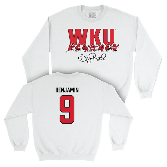 WKU Football White Big Red Signature Drop Crew - Sebastian Benjamin | #59