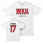 WKU Football White Big Red Signature Drop Comfort Colors Tee - Lucas Carneiro | #17