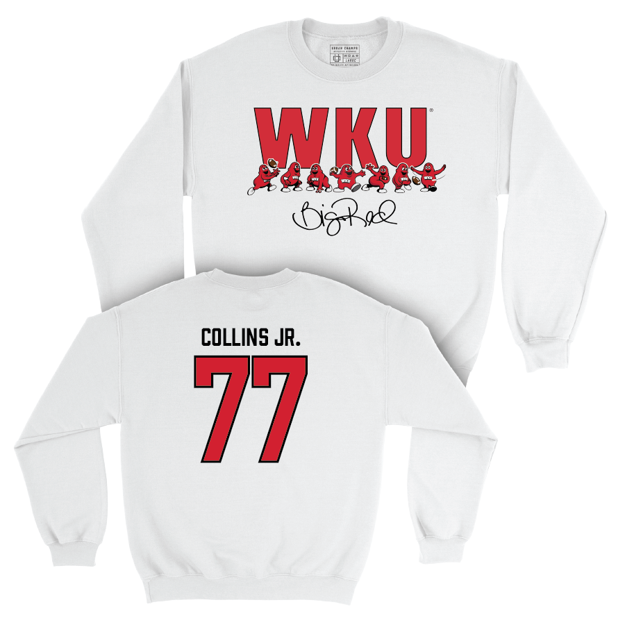 WKU Football White Big Red Signature Drop Crew - Melvin Collins Jr. | #77