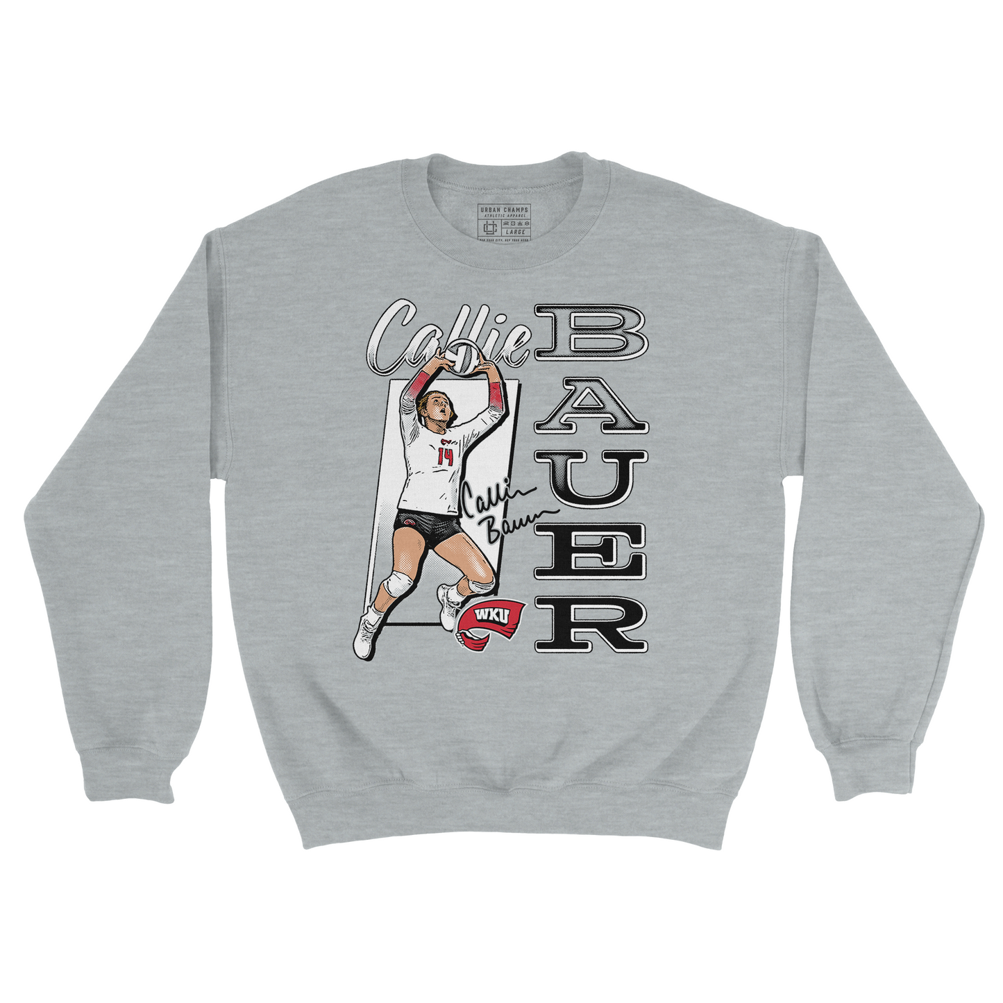 EXCLUSIVE RELEASE - Callie Bauer Illustrated Grey Crew