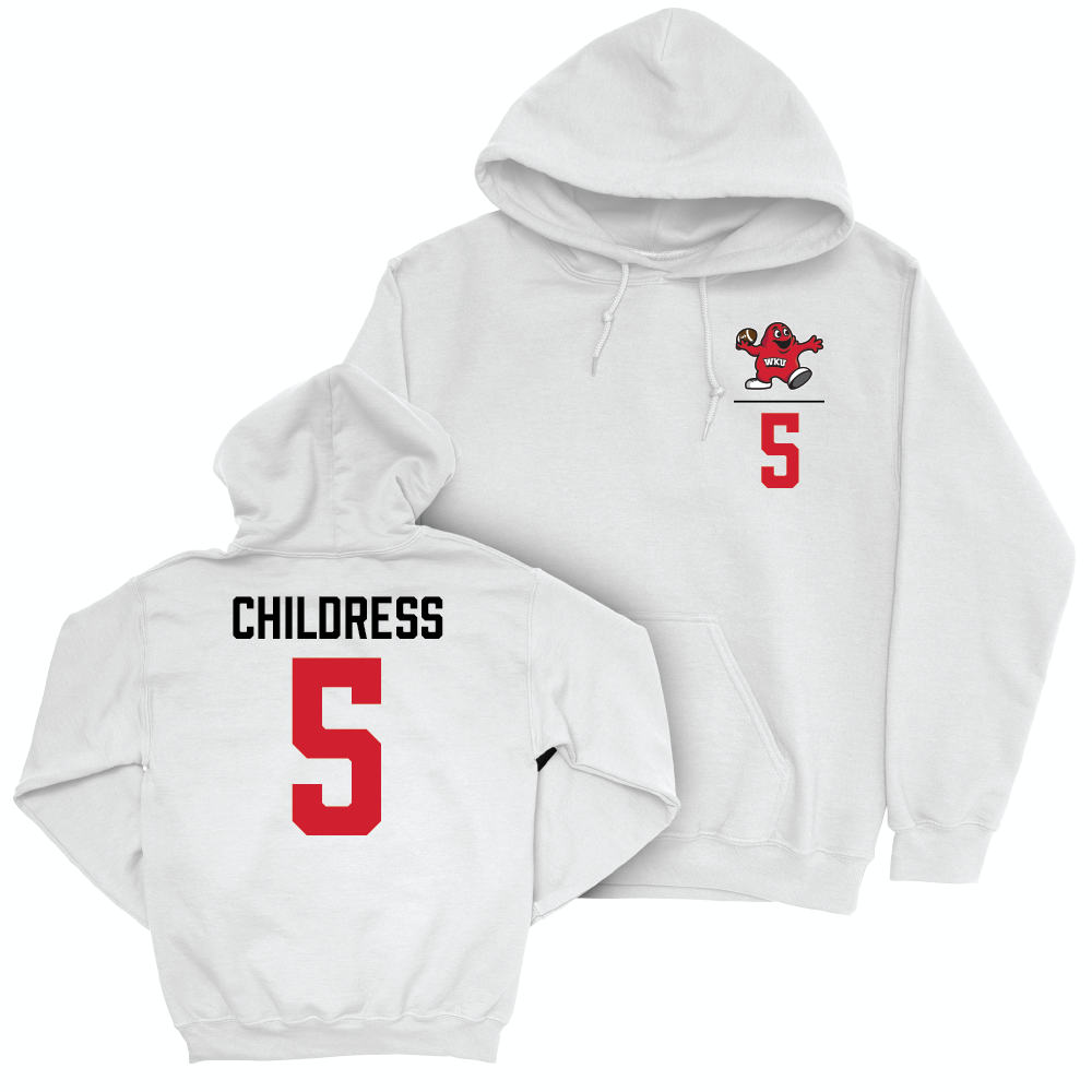 WKU Football White Big Red Hoodie  - Bryce Childress | #5