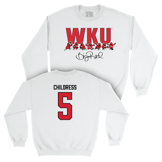 WKU Football White Big Red Signature Drop Crew  - Bryce Childress | #5