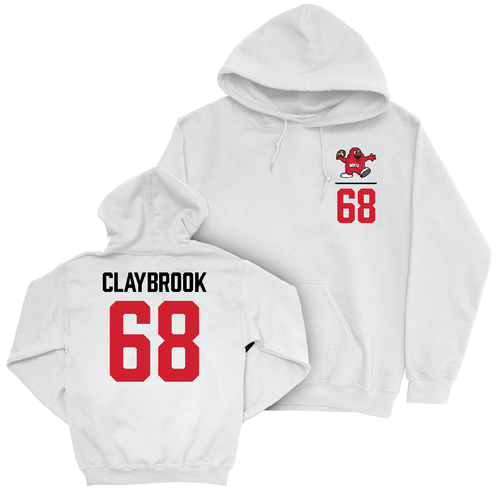 WKU Football White Big Red Hoodie  - Gabe Claybrook