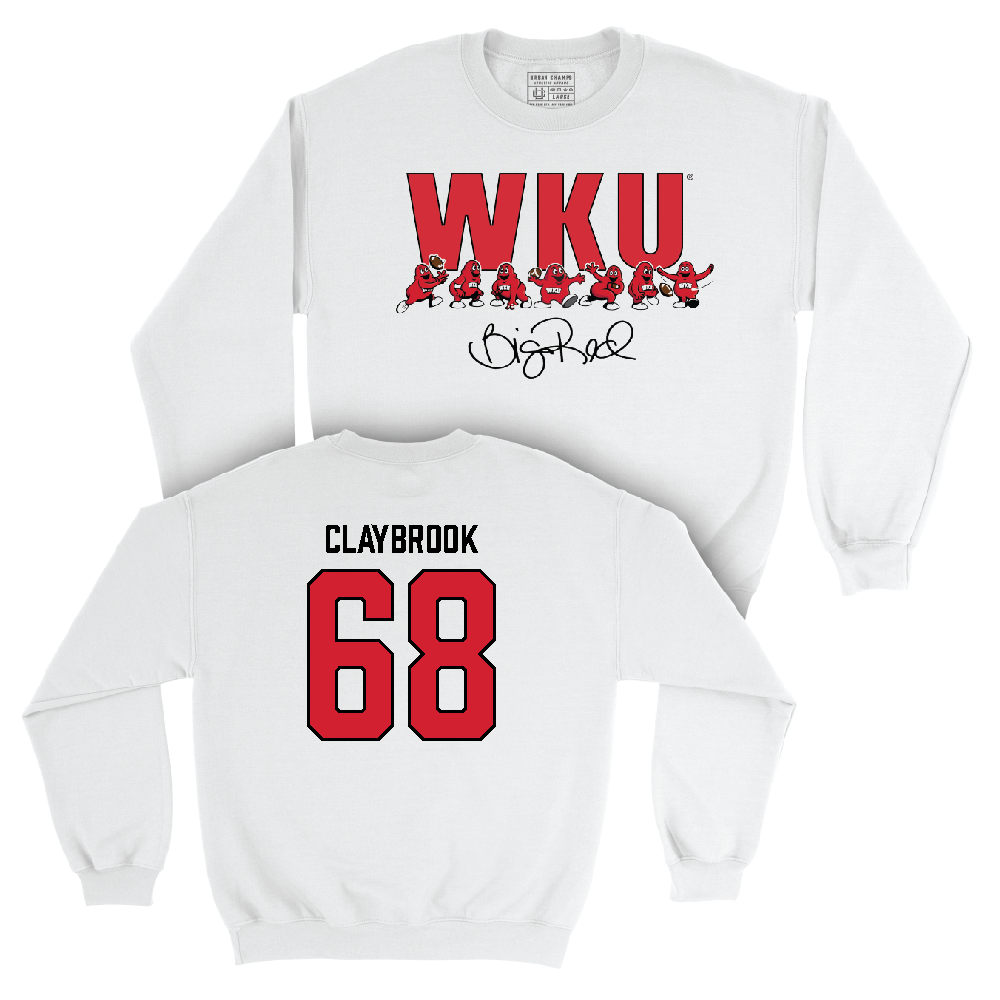 WKU Football White Big Red Signature Drop Crew  - Gabe Claybrook