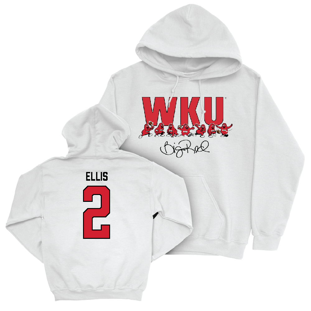 WKU Football White Big Red Signature Drop Hoodie  - Terreance Ellis