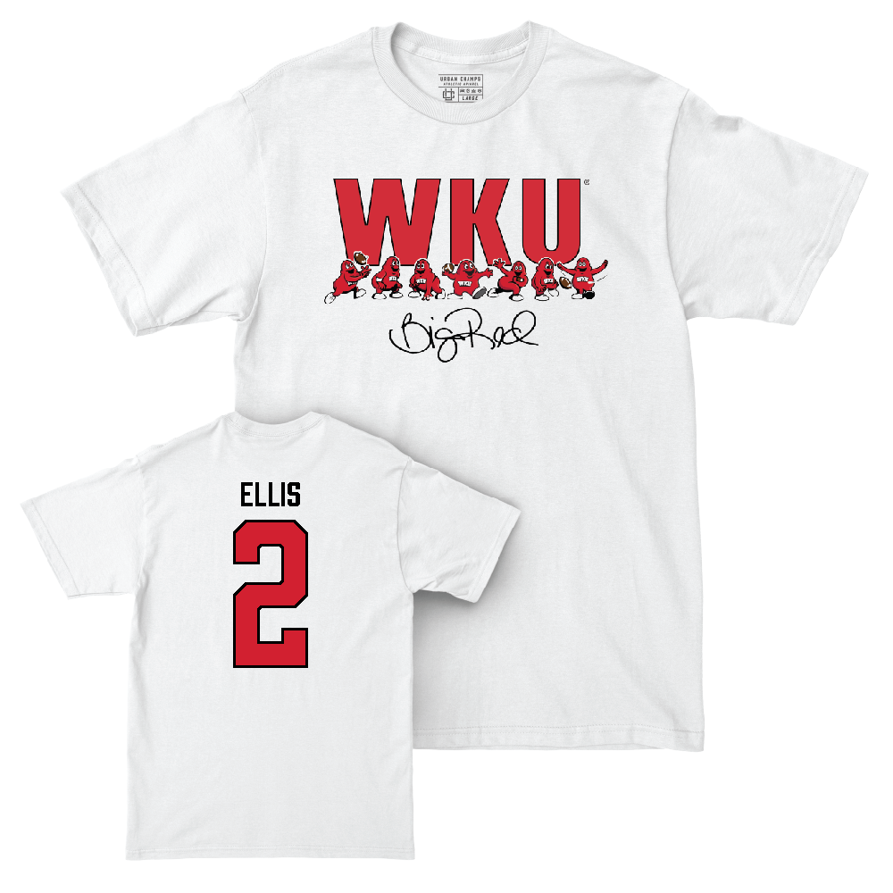 WKU Football White Big Red Signature Drop Comfort Colors Tee  - Terreance Ellis