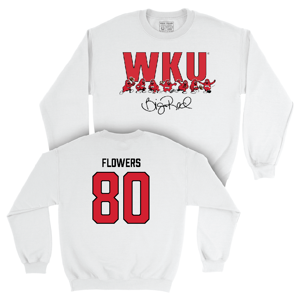 WKU Football White Big Red Signature Drop Crew  - Cameron Flowers