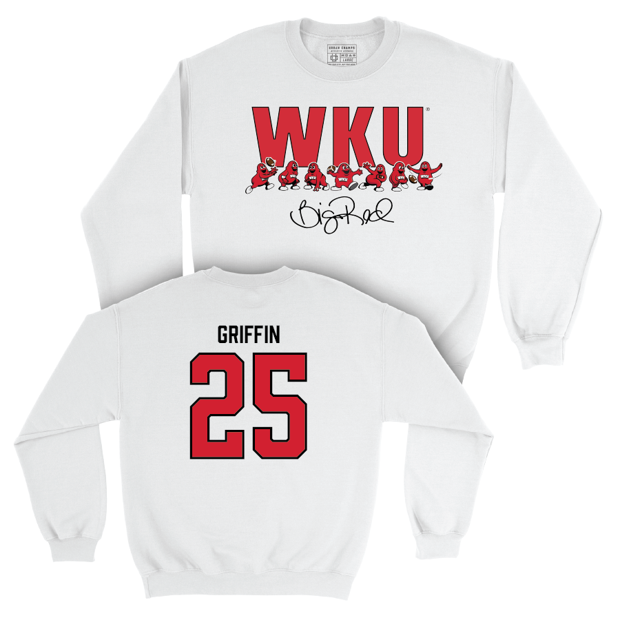WKU Football White Big Red Signature Drop Crew - Nathan Griffin | #45