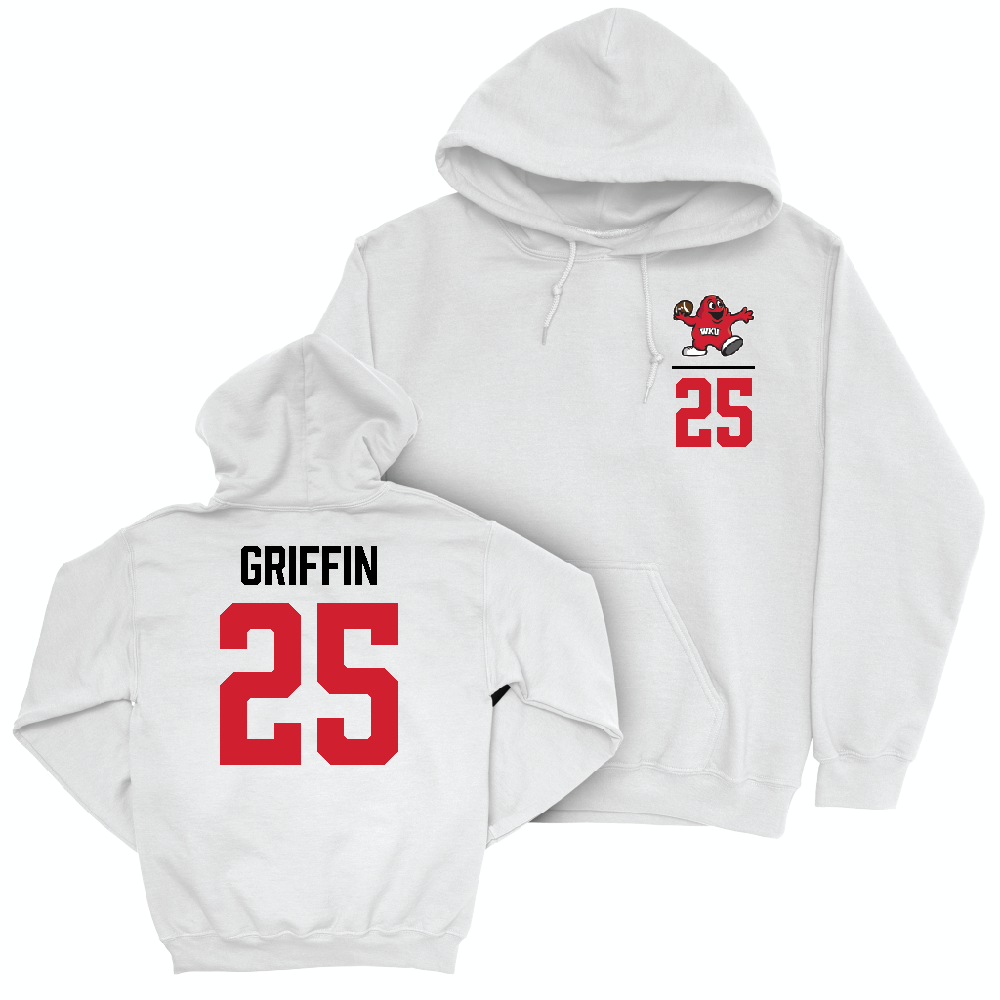 WKU Football White Big Red Hoodie  - Xavion Griffin