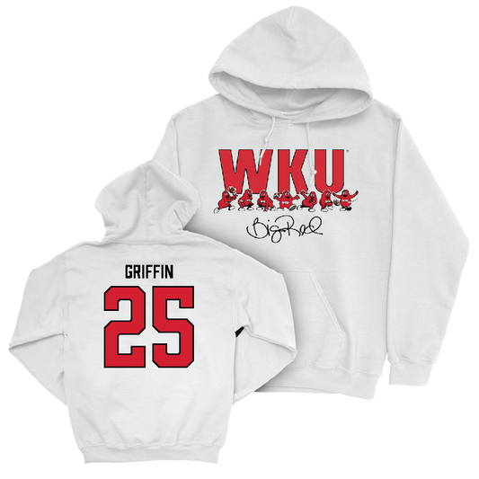 WKU Football White Big Red Signature Drop Hoodie  - Xavion Griffin