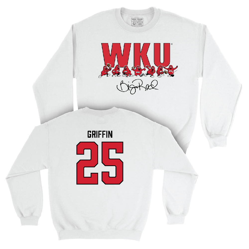 WKU Football White Big Red Signature Drop Crew  - Xavion Griffin