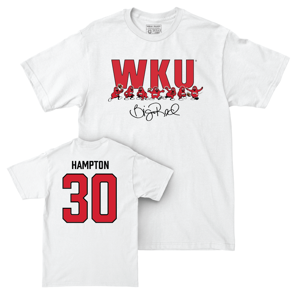 WKU Football White Big Red Signature Drop Comfort Colors Tee  - Jalen Hampton