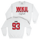 WKU Football White Big Red Signature Drop Crew - Jalen Hand | #93