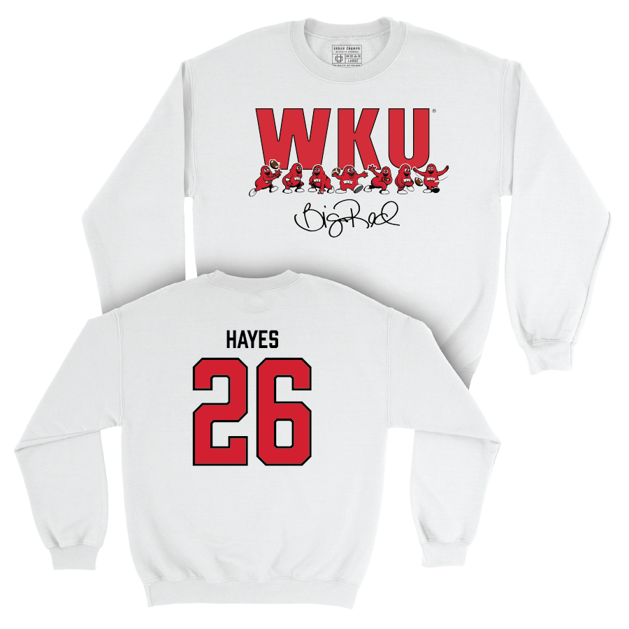 WKU Football White Big Red Signature Drop Crew - Jarvis Hayes | #26