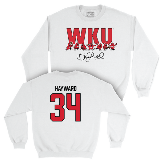 WKU Football White Big Red Signature Drop Crew - Koron Hayward | #34