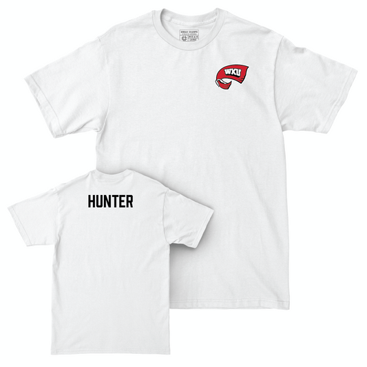 WKU Men's Track & Field White Logo Comfort Colors Tee  - Jonathan Hunter