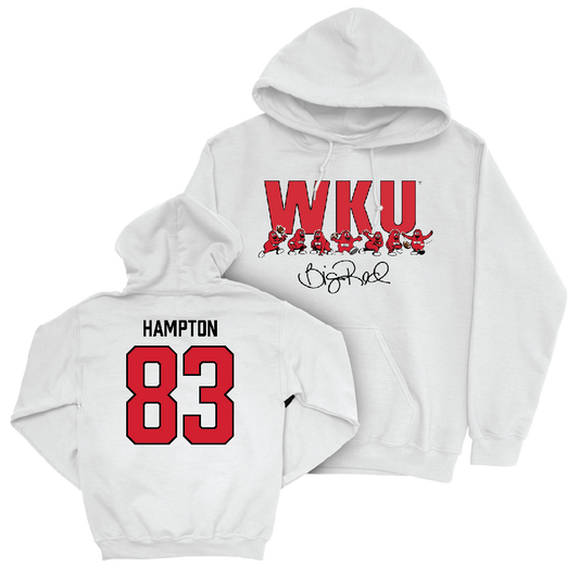 WKU Football White Big Red Signature Drop Hoodie  - Jaylen Hampton