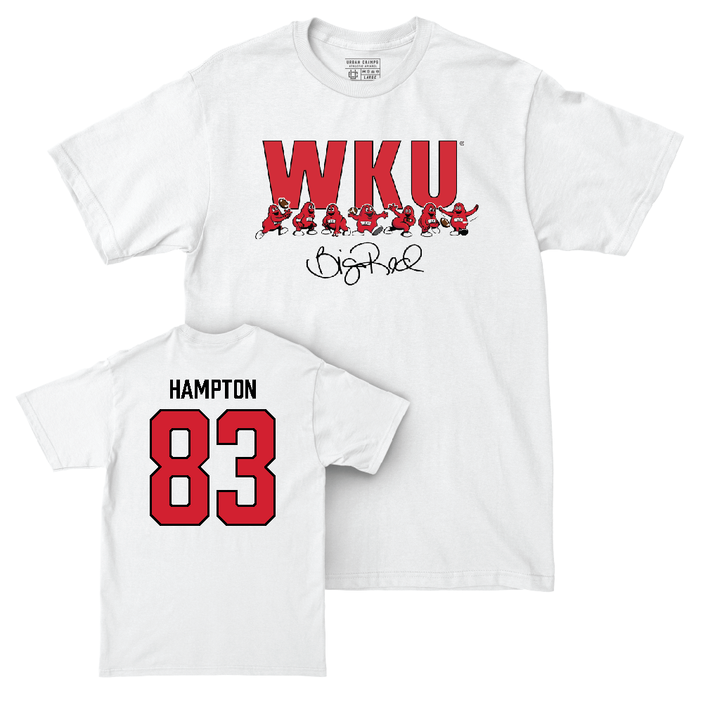 WKU Football White Big Red Signature Drop Comfort Colors Tee  - Jaylen Hampton