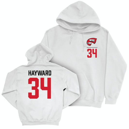 WKU Football White Logo Hoodie - Koron Hayward | #34