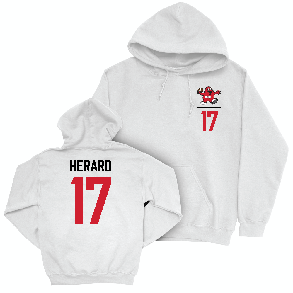 WKU Football White Big Red Hoodie  - Dave Herard