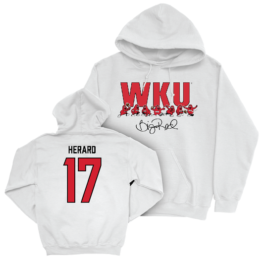 WKU Football White Big Red Signature Drop Hoodie  - Dave Herard