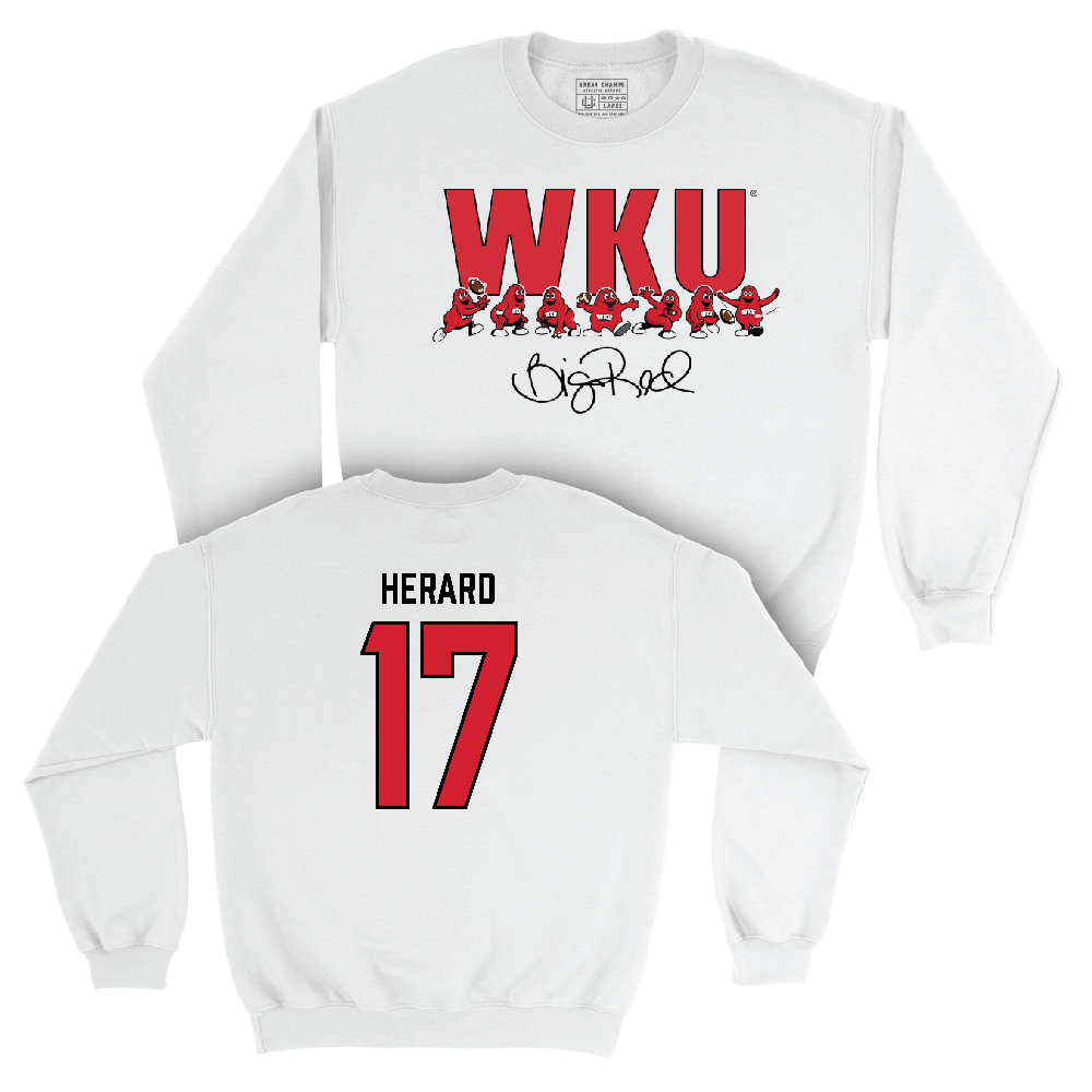 WKU Football White Big Red Signature Drop Crew  - Dave Herard