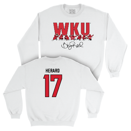 WKU Football White Big Red Signature Drop Crew  - Dave Herard