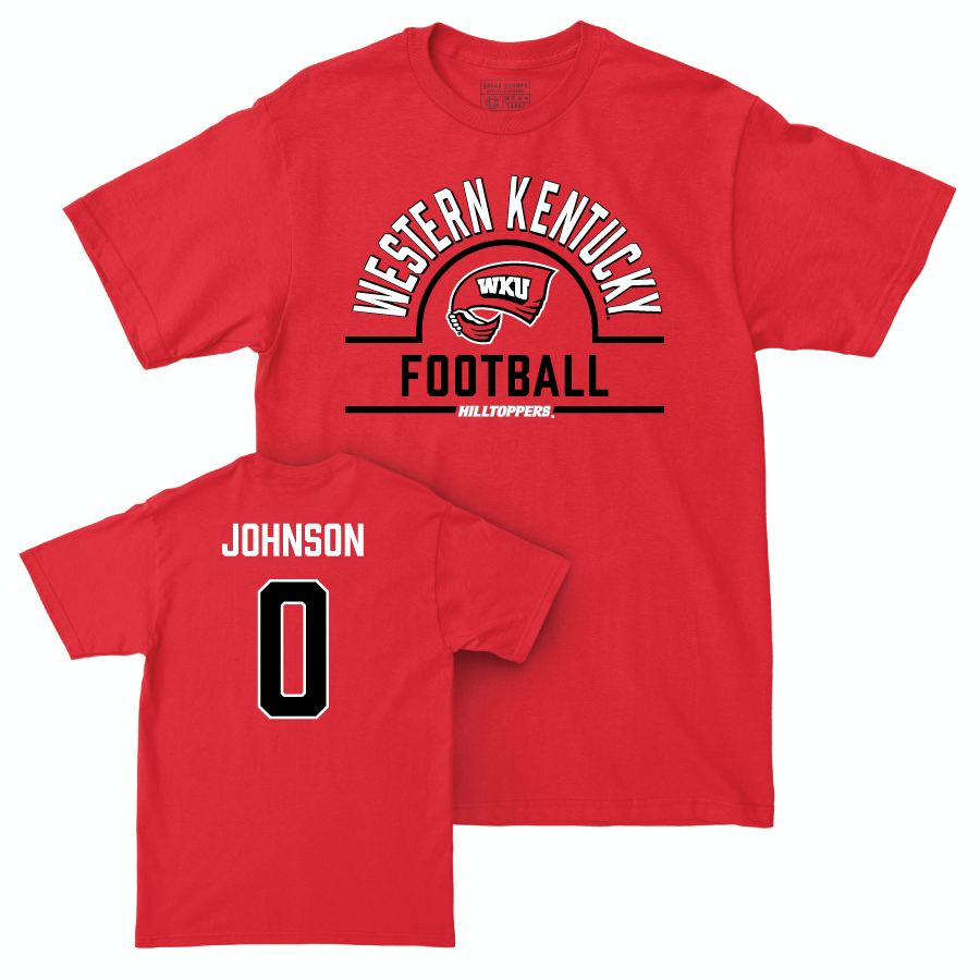 WKU Football Red Arch Tee - Kisean Johnson | #0