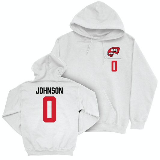 WKU Football White Logo Hoodie - Kisean Johnson | #0