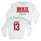 WKU Football White Big Red Signature Drop Crew - Kisean Johnson | #13