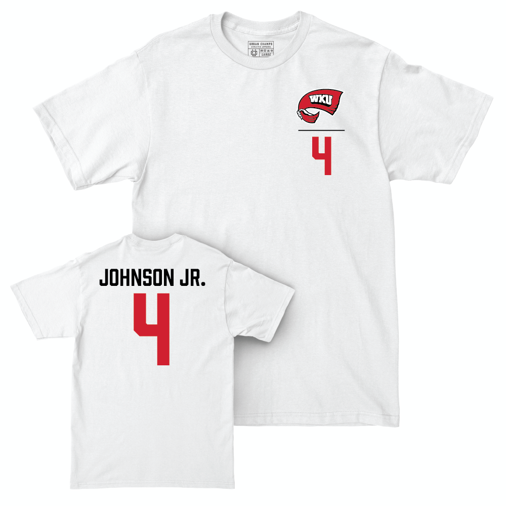 WKU Football White Logo Comfort Colors Tee - Anthony Johnson Jr. | #4