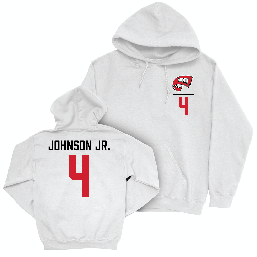 WKU Football White Logo Hoodie - Anthony Johnson Jr. | #4