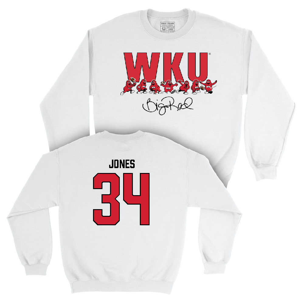 WKU Football White Big Red Signature Drop Crew  - Donovan Jones