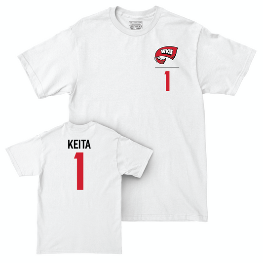 WKU Men's Basketball White Logo Comfort Colors Tee   - Blaise Keita