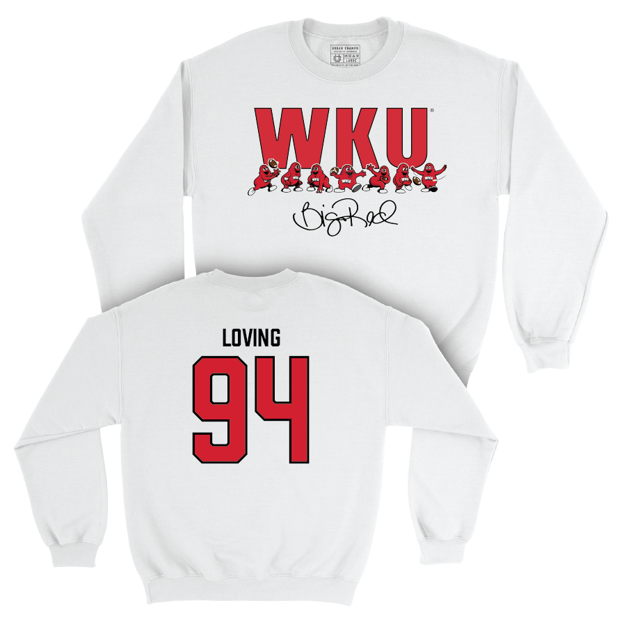 WKU Football White Big Red Signature Drop Crew - Jayden Loving | #94