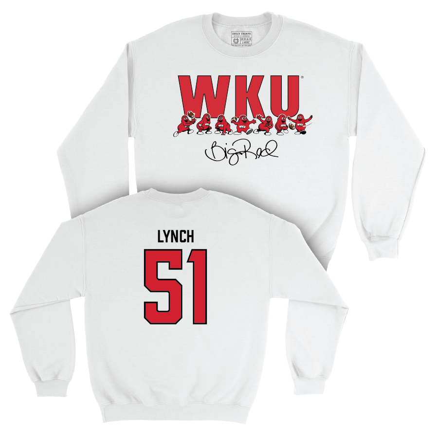 WKU Football White Big Red Signature Drop Crew - Devon Lynch | #51