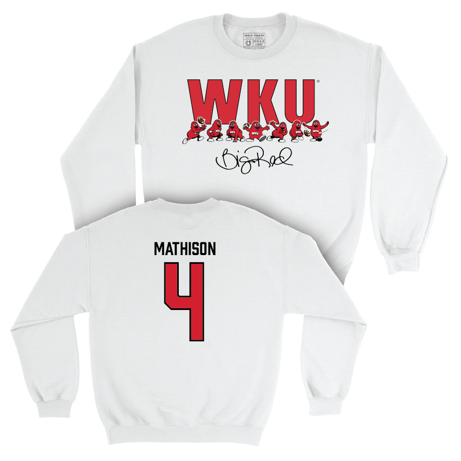 WKU Football White Big Red Signature Drop Crew - Michael Mathison | #4