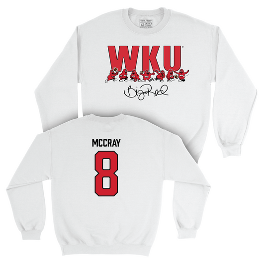 WKU Football White Big Red Signature Drop Crew - Deante McCray | #8