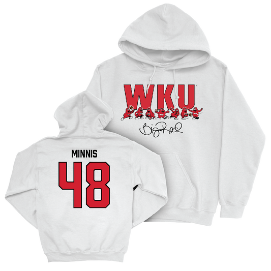 WKU Football White Big Red Signature Drop Hoodie  - Zsacari Minnis