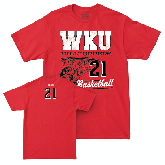 WKU Men's Basketball Red Hoops Tee   - Leeroy Odiahi