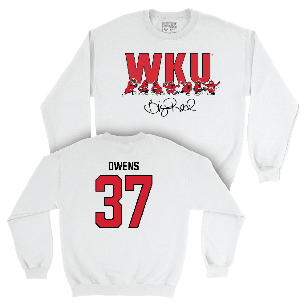 WKU Football White Big Red Signature Drop Crew  - Marvelous Owens