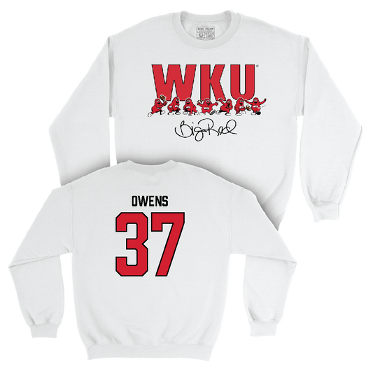 WKU Football White Big Red Signature Drop Crew  - Marvelous Owens